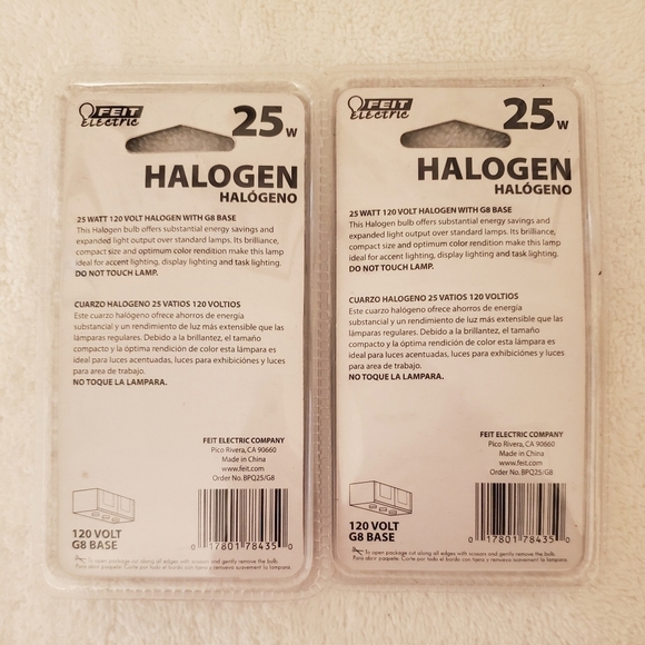 Nwt 2 Packs of Feit 25 Watt Halogen Bulbs - Picture 2 of 2